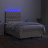 vidaXL Box spring postel s matrac&iacute; a LED kr&eacute;mov&aacute; 120x190 cm textil