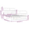 vidaXL Kovov&yacute; r&aacute;m postele s hlavov&yacute;m a nožn&iacute;m čelem b&iacute;l&yacute; 140 x 190 cm