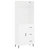vidaXL Skř&iacute;ň highboard b&iacute;l&aacute; 69,5 x 34 x 180 cm kompozitn&iacute; dřevo