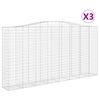 vidaXL Klenut&eacute; gabionov&eacute; ko&scaron;e 3 ks 400x50x200/220cm pozinkovan&eacute; železo