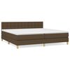 vidaXL Box spring postel s matrac&iacute; tmavě hněd&aacute; 200x200 cm textil