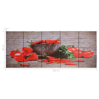 vidaXL Sada nástěnných obrazů na plátně Paprika barevná 200 x 80 cm