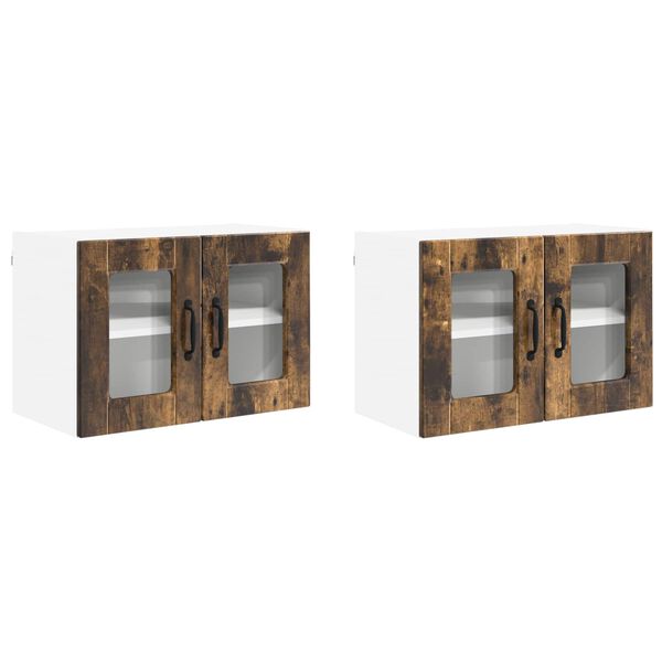 vidaXL Kuchyňsk&aacute; skř&iacute;ň s polic&iacute; 2 pcs Kouřov&yacute; dub 60 x 31 x 40 cm