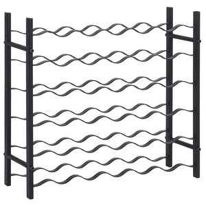 vidaXL Stojan na v&iacute;no na 36 lahv&iacute; čern&yacute; železn&yacute;