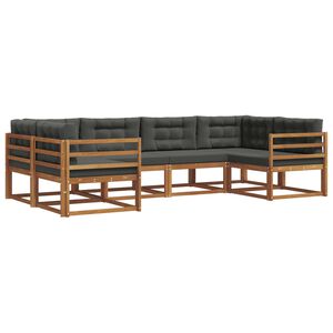 vidaXL Venkovn&iacute; pohovkov&aacute; souprava 6 pcs Přirozen&aacute; a Anthracitov&aacute;
