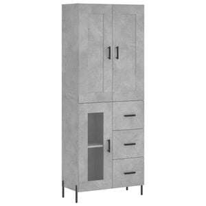 vidaXL Skř&iacute;ň highboard betonově &scaron;ed&aacute; 69,5x34x180 cm kompozitn&iacute; dřevo