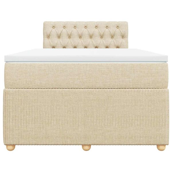 vidaXL Box spring postel s matrac&iacute; kr&eacute;mov&aacute; 120x200 cm textil