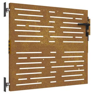 vidaXL Zahradn&iacute; branka 85 x 100 cm z corten oceli čtvercov&yacute; design