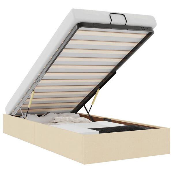 vidaXL Osmansk&yacute; r&aacute;m postele bez matrac&iacute; kr&eacute;mově 90x190 cm textil