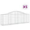 vidaXL Klenut&eacute; gabionov&eacute; ko&scaron;e 5 ks 200x30x60/80 cm pozinkovan&eacute; železo