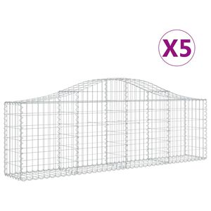 vidaXL Klenut&eacute; gabionov&eacute; ko&scaron;e 5 ks 200x30x60/80 cm pozinkovan&eacute; železo