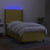 vidaXL Box spring postel s matrac&iacute; a LED zelen&aacute; 80 x 200 cm textil