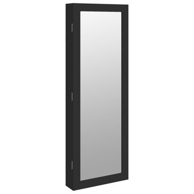 vidaXL Zrcadlová šperkovnice nástěnná černá 37,5 x 10 x 106 cm