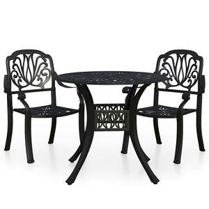 vidaXL 3d&iacute;ln&yacute; bistro set lit&yacute; hlin&iacute;k čern&yacute;