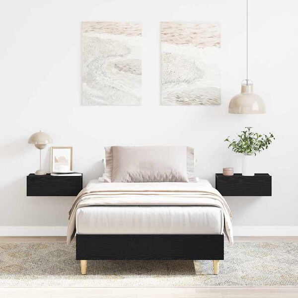 vidaXL Rám postele Černý dub 90 x 190 cm Kompozitní dřevo