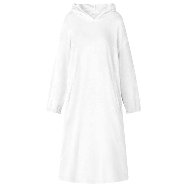 vidaXL Mikina s kapuc&iacute; B&iacute;l&aacute; m Flanel