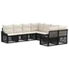 vidaXL Sada zahradn&iacute;ch pohovek 8 ks 8-Počet m&iacute;st Čern&aacute; polyratan