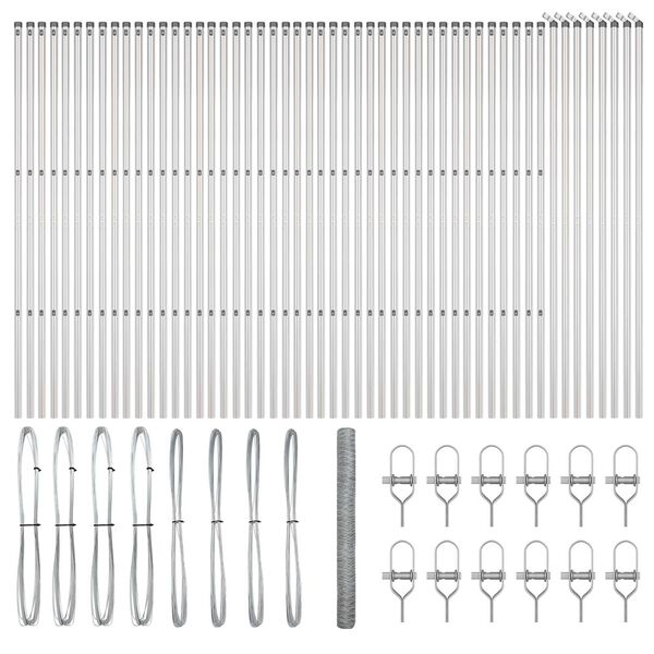 vidaXL Plotov&yacute; sloupek. Stř&iacute;brn&aacute; 100 x 1,6 m (s&iacute;ťka 36 mm) Ocel