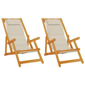 vidaXL pl&aacute;žov&aacute; židle 2 ks Hněd&aacute; Masivn&iacute; ak&aacute;tov&eacute; dřevo