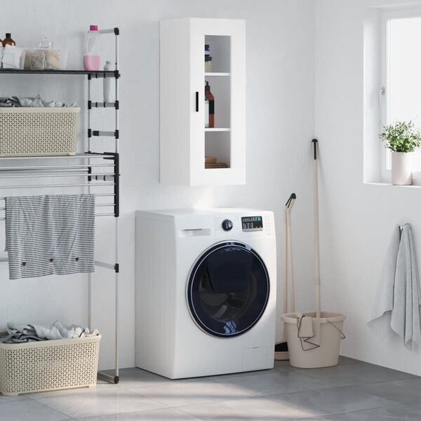 vidaXL N&aacute;stěnn&aacute; skř&iacute;ňka b&iacute;l&aacute; 34,5 x 34 x 90 cm