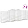 vidaXL Klenut&eacute; gabionov&eacute; ko&scaron;e 4 ks 400x50x140/160cm pozinkovan&eacute; železo
