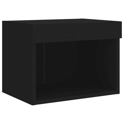 vidaXL 4dílná obývací stěna s LED osvětlením černá