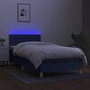 vidaXL Box spring postel s matrac&iacute; a LED modr&aacute; 80 x 200 cm textil