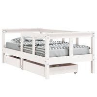 vidaXL Dětská postel se zásuvkami bílá 70x140 cm masivní borové dřevo
