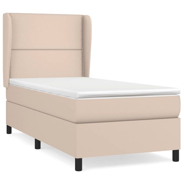 vidaXL Box spring postel s matrací cappuccino 80 x 200 cm umělá kůže