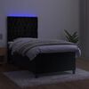 vidaXL Box spring postel s matrac&iacute; a LED čern&aacute; 90x200 cm samet