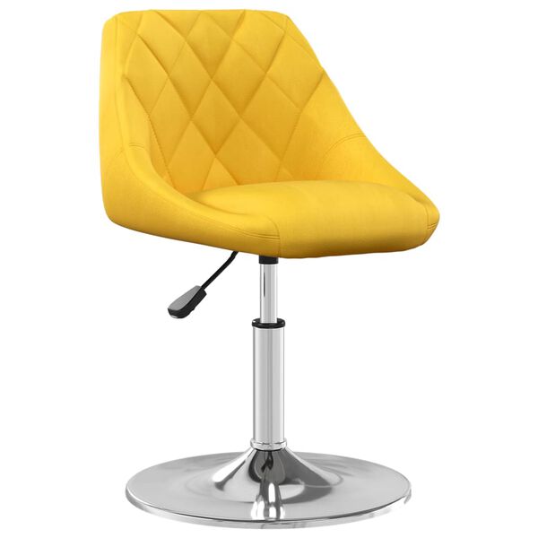 vidaXL Otočn&eacute; j&iacute;deln&iacute; židle 4 ks hořčicově žlut&eacute; samet