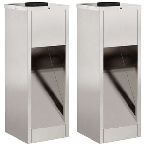 vidaXL Sol&aacute;rn&iacute; LED osvětlen&iacute; cesty 2 pcs Stř&iacute;brn&aacute; Nerezov&aacute; ocel