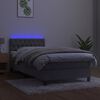vidaXL Box spring postel s matrac&iacute; a LED světle &scaron;ed&aacute; 100x200 cm samet
