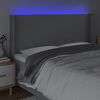 vidaXL Čelo postele s LED světle &scaron;ed&eacute; 163x16x118/128 cm textil