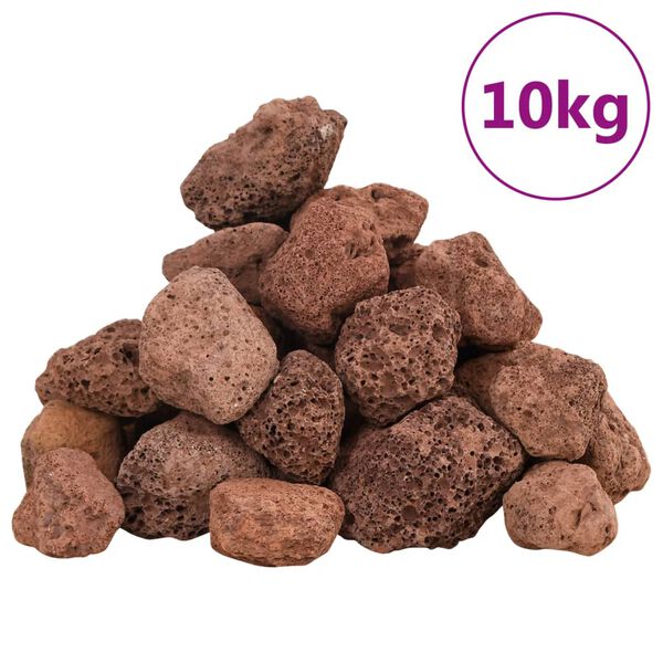 vidaXL Sopečn&eacute; kameny 10 kg červen&eacute; 3&ndash;5 cm