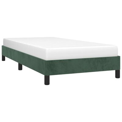 vidaXL Rám postele tmavě zelený 100 x 200 cm samet