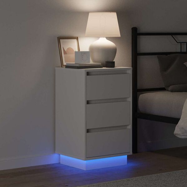 vidaXL Nočn&iacute; skř&iacute;ňka B&iacute;l&aacute; 39 x 34,5 x 65 cm Kompozitn&iacute; dřevo