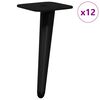 vidaXL Stoj&iacute;c&iacute; nohy 12 ks Čern&aacute; 56 x 56 x 100 mm Železo