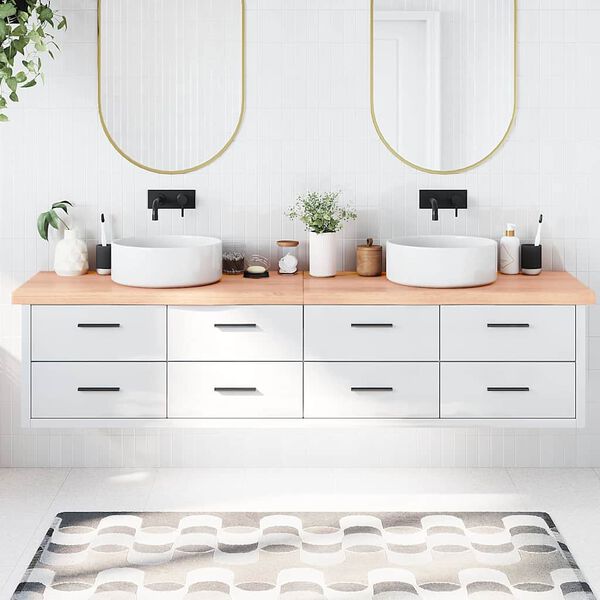 vidaXL Koupelnov&aacute; deska hněd&aacute; 220x60x(2-6) cm o&scaron;etřen&yacute; masivn&iacute; dřevo