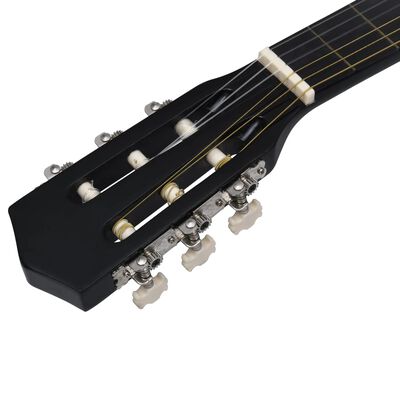 vidaXL 8dílný set klasická kytara pro děti, začátečníky černá 3/4 36''