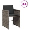 vidaXL Zahradn&iacute; židle s podu&scaron;kami 4 ks polyratan &scaron;ed&eacute;
