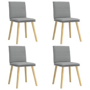 vidaXL J&iacute;deln&iacute; židle 4 ks světle &scaron;ed&eacute; textil