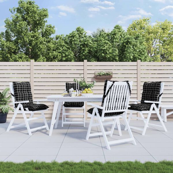 vidaXL Podu&scaron;ky na židli s n&iacute;zk&yacute;m opěradlem 4 ks čern&eacute; k&aacute;rovan&eacute; oxford