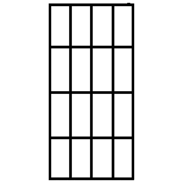 vidaXL Z&aacute;stěna do průchoz&iacute; sprchy s polic&iacute; čern&aacute; 90x195 cm ESG/hlin&iacute;k