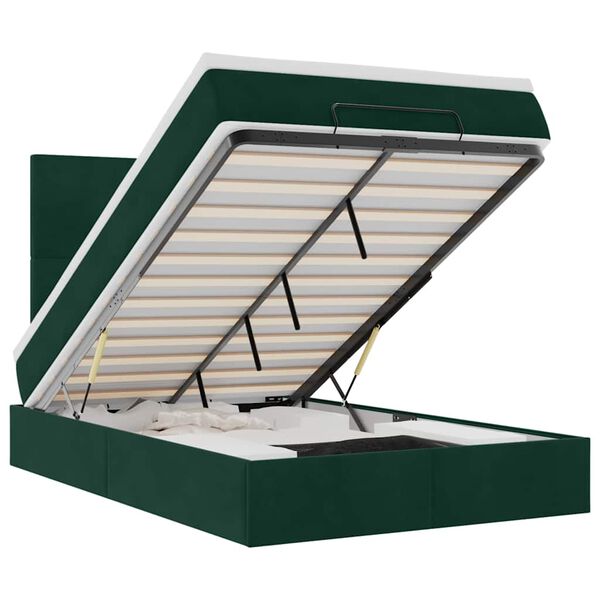 vidaXL Osmansk&yacute; r&aacute;m postele s matracemi tmavě zelen&aacute; 120x200cm samet