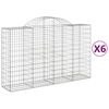 vidaXL Klenut&eacute; gabionov&eacute; ko&scaron;e 6 ks 200x50x120/140cm pozinkovan&eacute; železo