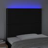 vidaXL Čelo postele s LED černé 80x5x118/128 cm textil
