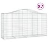 vidaXL Klenuté gabionové koše 7 ks 200x50x100/120cm pozinkované železo