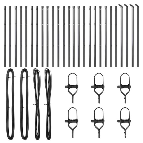 vidaXL Plotový sloupek. Jiný 26 pcs Šedá 3,2 x 3,2 x 80 cm Ocel