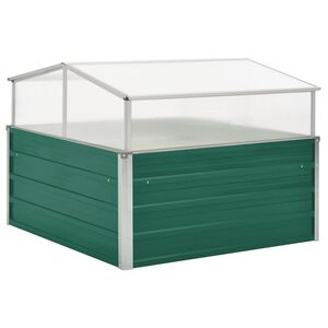 vidaXL Sklen&iacute;k zelen&yacute; 100 x 100 x 77 cm pozinkovan&aacute; ocel